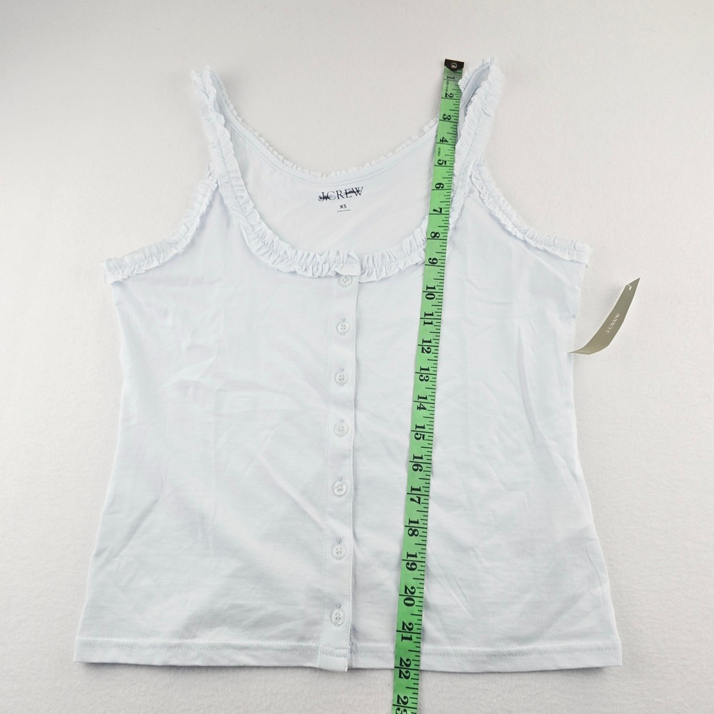 J. Crew Light Blue Ribbed Tank with Ruffle Trim - Picture 10 of 10
